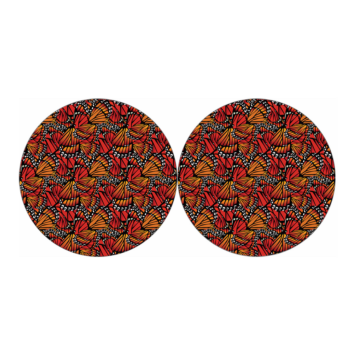Orange Monarch Butterfly Wings Print Car Coasters