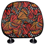 Orange Monarch Butterfly Wings Print Car Headrest Covers