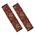 Orange Monarch Butterfly Wings Print Car Seat Belt Covers