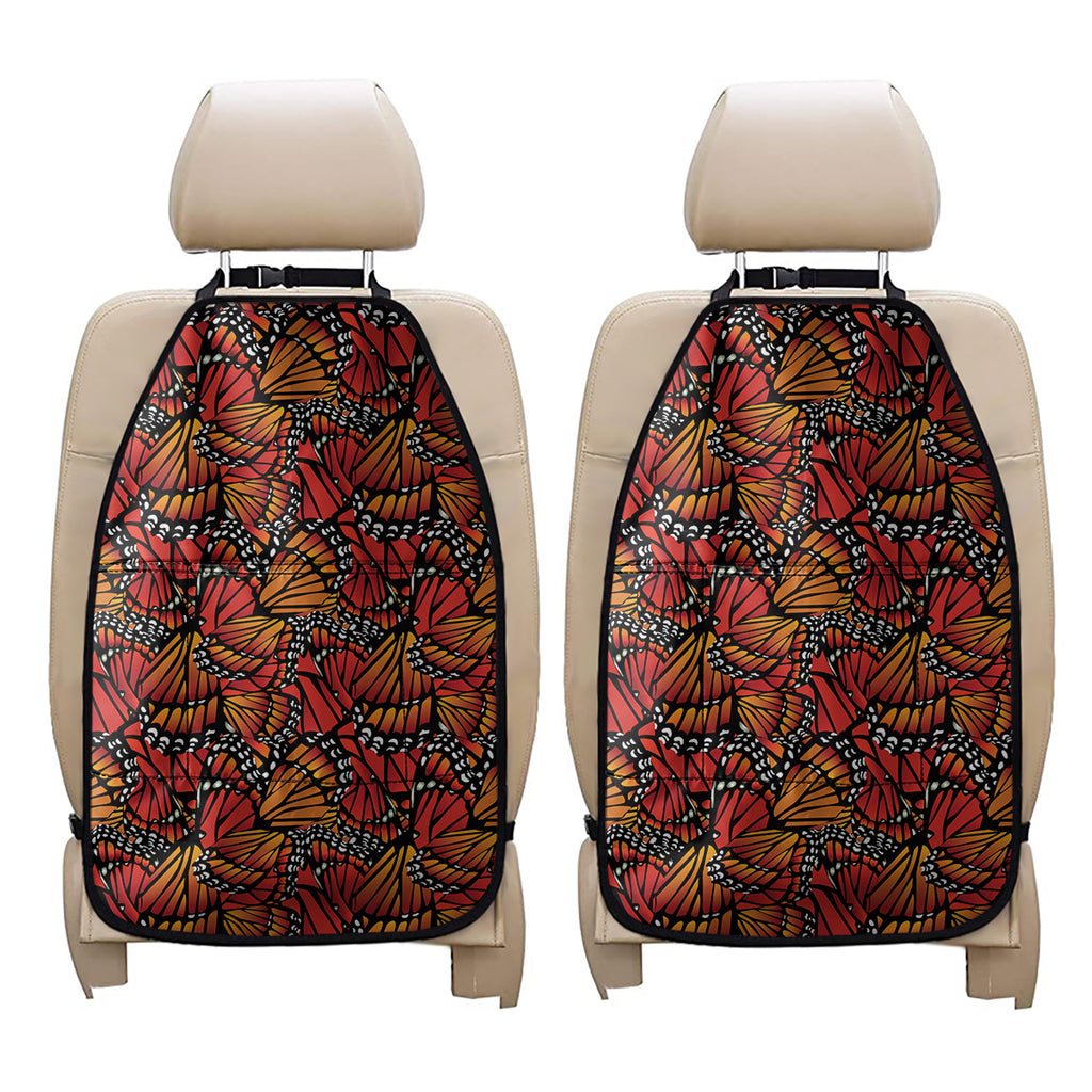 Orange Monarch Butterfly Wings Print Car Seat Organizers