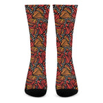 Orange Monarch Butterfly Wings Print Crew Socks
