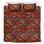 Orange Monarch Butterfly Wings Print Duvet Cover Bedding Set