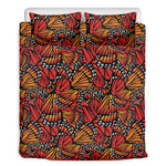 Orange Monarch Butterfly Wings Print Duvet Cover Bedding Set