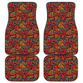 Orange Monarch Butterfly Wings Print Front and Back Car Floor Mats