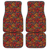 Orange Monarch Butterfly Wings Print Front and Back Car Floor Mats