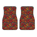 Orange Monarch Butterfly Wings Print Front Car Floor Mats