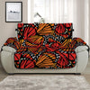 Orange Monarch Butterfly Wings Print Half Sofa Protector