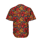 Orange Monarch Butterfly Wings Print Men's Baseball Jersey