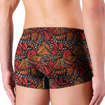 Orange Monarch Butterfly Wings Print Men's Boxer Briefs