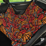 Orange Monarch Butterfly Wings Print Pet Car Back Seat Cover