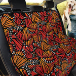 Orange Monarch Butterfly Wings Print Pet Car Back Seat Cover