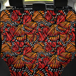 Orange Monarch Butterfly Wings Print Pet Car Back Seat Cover