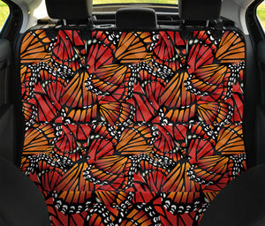 Orange Monarch Butterfly Wings Print Pet Car Back Seat Cover