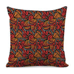 Orange Monarch Butterfly Wings Print Pillow Cover