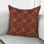 Orange Monarch Butterfly Wings Print Pillow Cover
