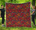 Orange Monarch Butterfly Wings Print Quilt
