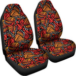 Orange Monarch Butterfly Wings Print Universal Fit Car Seat Covers