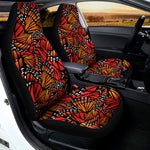 Orange Monarch Butterfly Wings Print Universal Fit Car Seat Covers