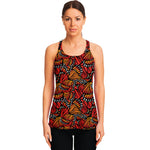 Orange Monarch Butterfly Wings Print Women's Racerback Tank Top