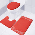 Orange Paisley Bandana Print 3 Piece Bath Mat Set