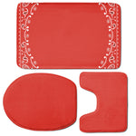 Orange Paisley Bandana Print 3 Piece Bath Mat Set