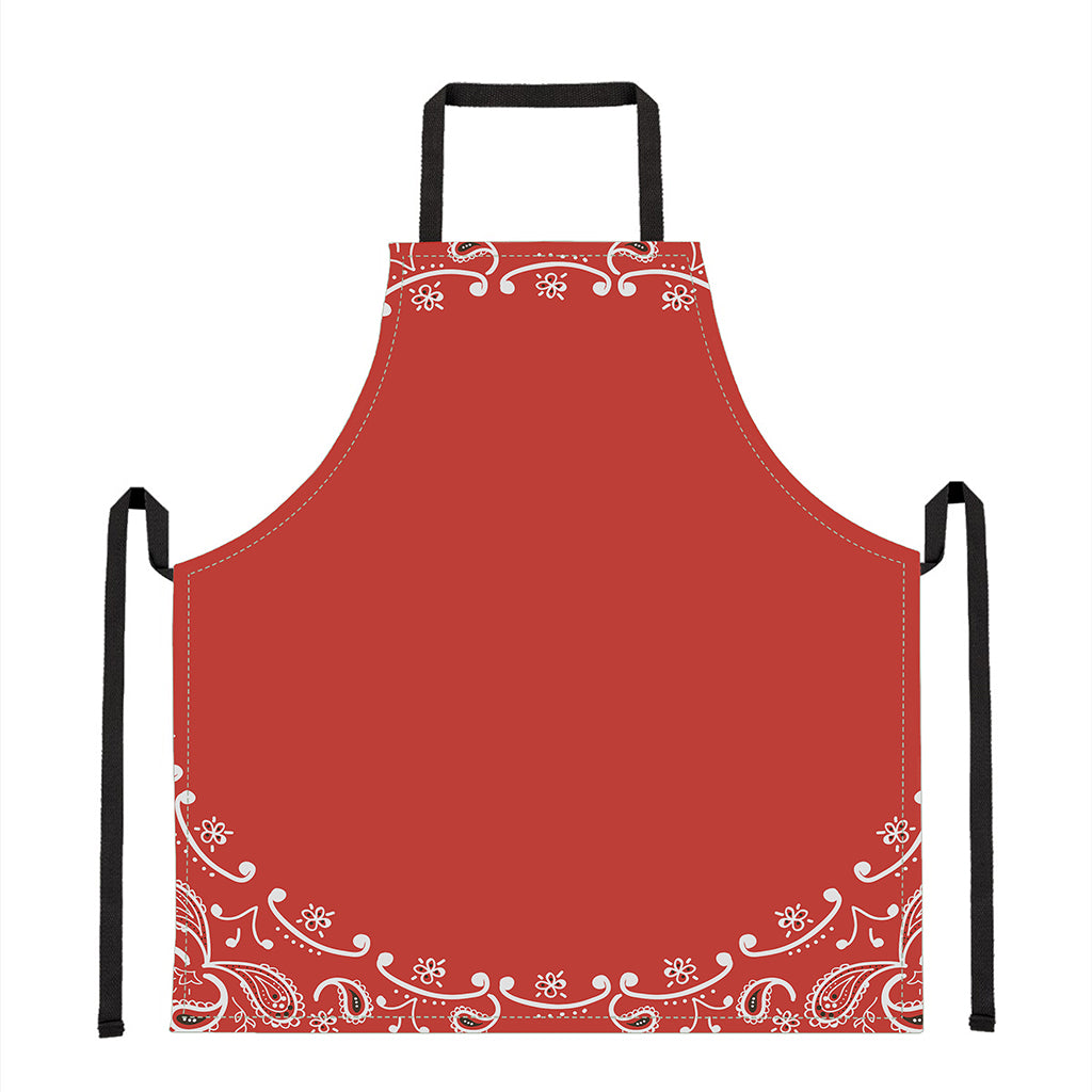 Orange Paisley Bandana Print Apron