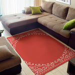 Orange Paisley Bandana Print Area Rug
