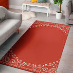 Orange Paisley Bandana Print Area Rug