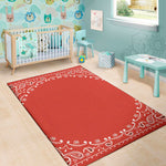 Orange Paisley Bandana Print Area Rug