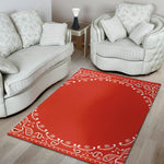 Orange Paisley Bandana Print Area Rug