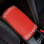 Orange Paisley Bandana Print Car Center Console Cover