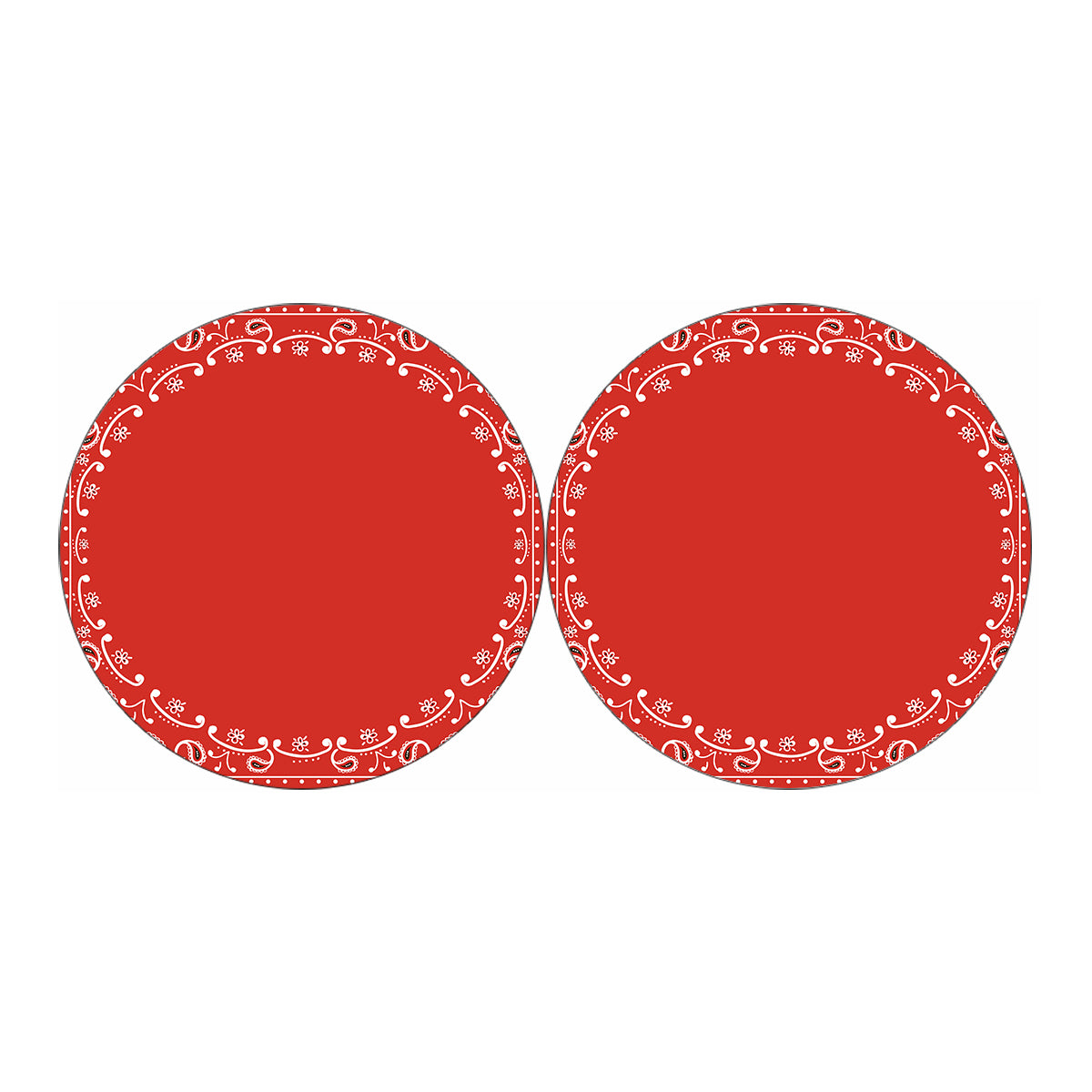 Orange Paisley Bandana Print Car Coasters