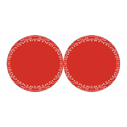Orange Paisley Bandana Print Car Coasters