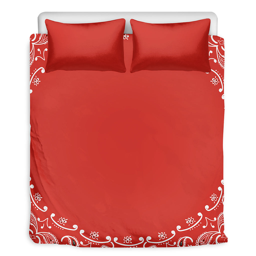 Orange Paisley Bandana Print Duvet Cover Bedding Set
