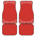 Orange Paisley Bandana Print Front and Back Car Floor Mats