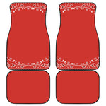 Orange Paisley Bandana Print Front and Back Car Floor Mats