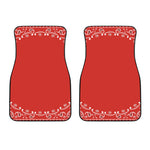 Orange Paisley Bandana Print Front Car Floor Mats