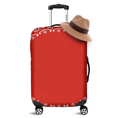 Orange Paisley Bandana Print Luggage Cover