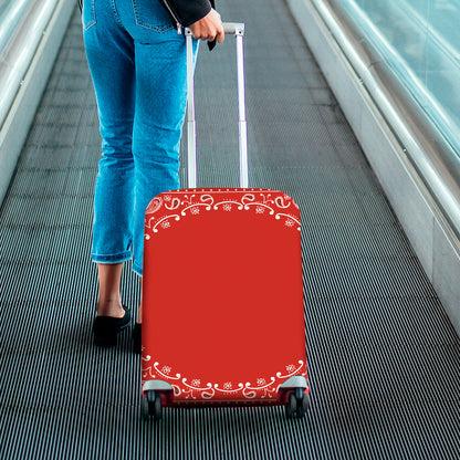 Orange Paisley Bandana Print Luggage Cover