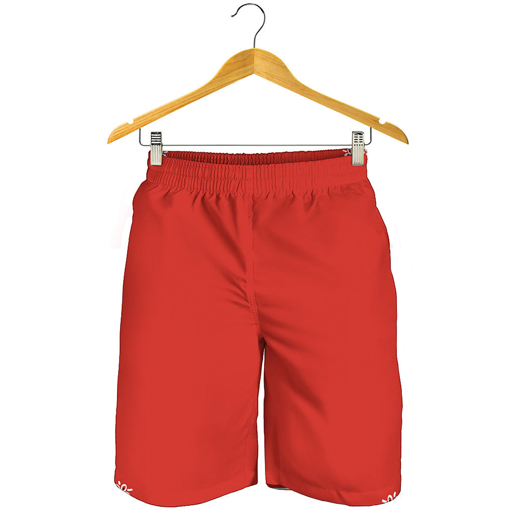 Orange Paisley Bandana Print Men's Shorts