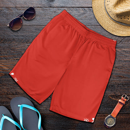 Orange Paisley Bandana Print Men's Shorts