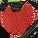 Orange Paisley Bandana Print Pet Car Back Seat Cover