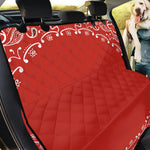 Orange Paisley Bandana Print Pet Car Back Seat Cover