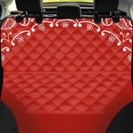 Orange Paisley Bandana Print Pet Car Back Seat Cover