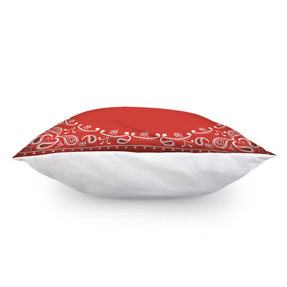 Orange Paisley Bandana Print Pillow Cover
