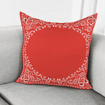 Orange Paisley Bandana Print Pillow Cover