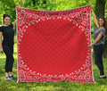 Orange Paisley Bandana Print Quilt
