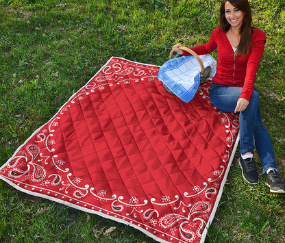 Orange Paisley Bandana Print Quilt