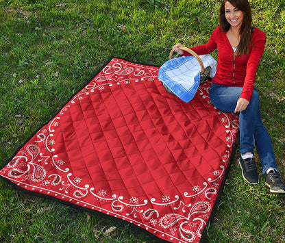 Orange Paisley Bandana Print Quilt
