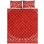 Orange Paisley Bandana Print Quilt Bed Set